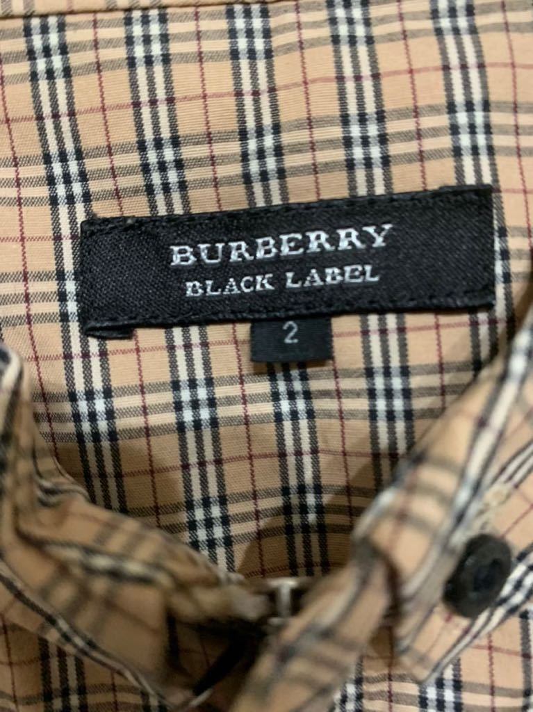 BURBERRY BLACK LABEL ノバチェック柄半袖ボタンダウンZIPシャツ　2サイズ_画像4