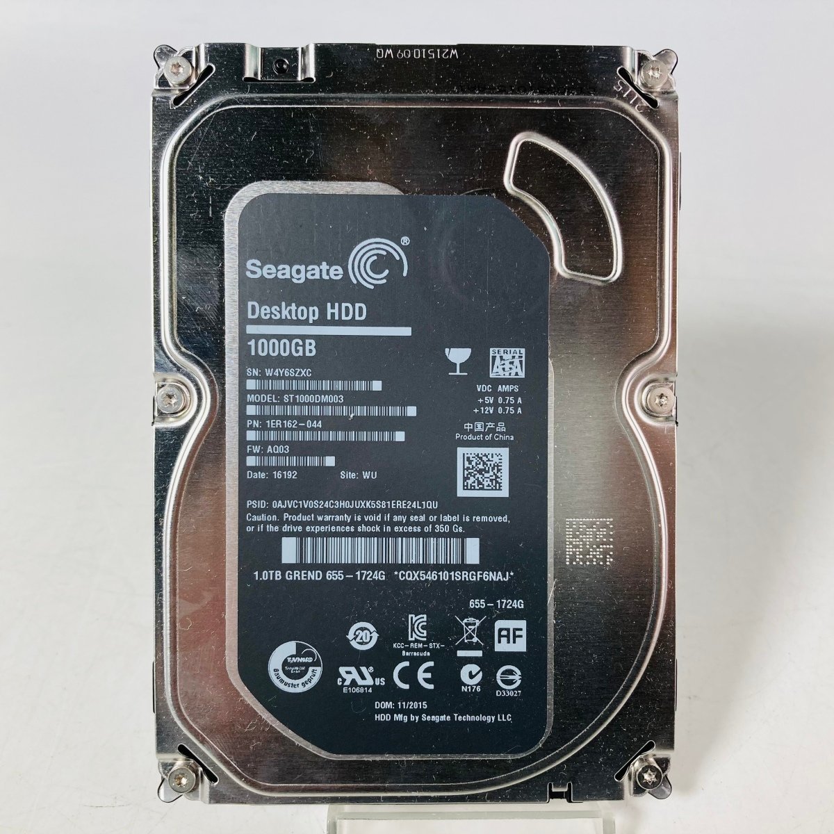 動作確認済み 11526時間 APPLE HDD ST1000DM003 1000GB 3.5インチ SATA 内蔵 HDD ハードディスクドライブ SMART正常 消去済み_画像1