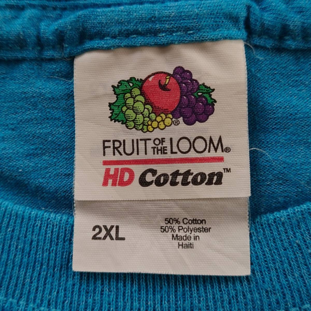 フルーツオブザルームFRUIT OF THE ROOM【 US古着半袖Tシャツ 】 colorアクアマリン系ブルー （サイズ2XL)　677-6D2136_画像3