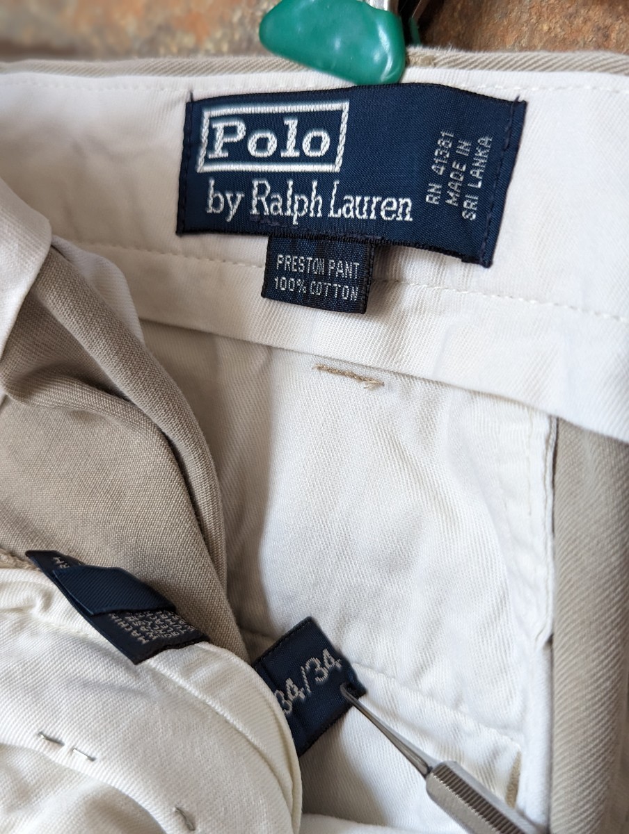 ☆90年代 PoloRalphLauren ポロラルフローレン ポロチノ チノパン ベージュ 34インチ ビンテージ オールド