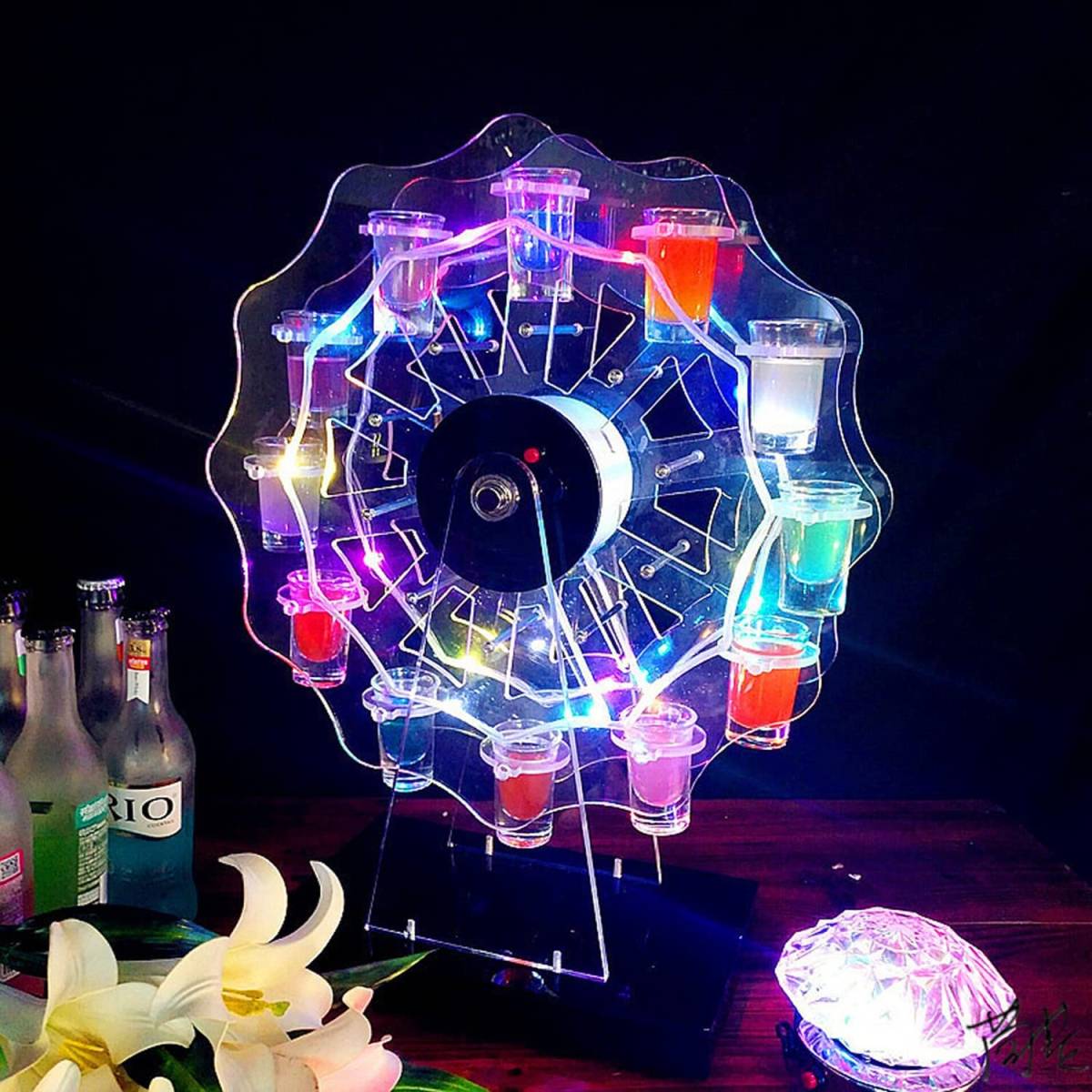 テキーラ観覧車 LED 12カップ お酒 激安本物 sandorobotics.com