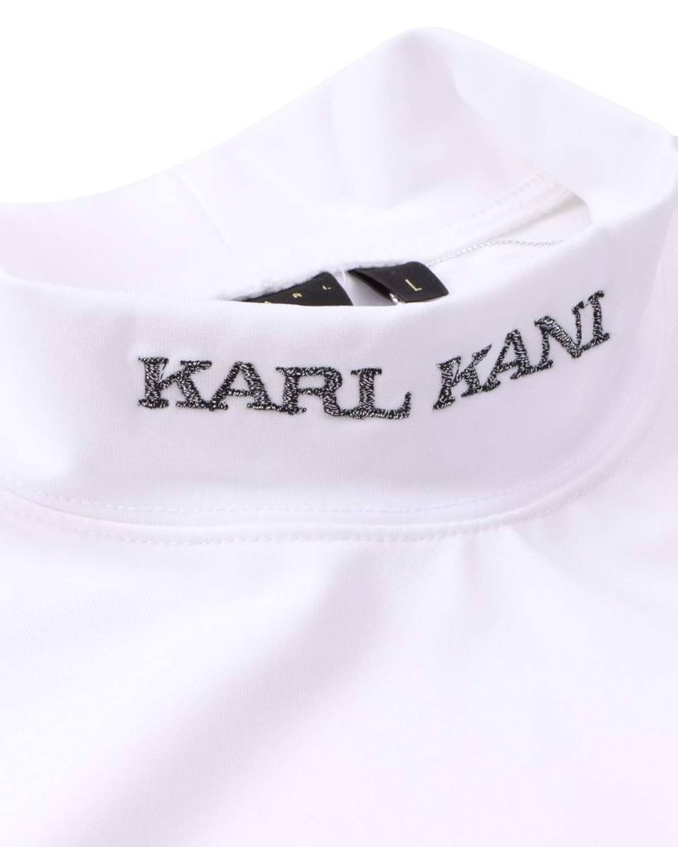  ★未使用・メンズ★Karl Kani カールカナイ ドライ グラフィック プリント ハイネック ストレッチロンT　白　M　定価約7,990円_画像5