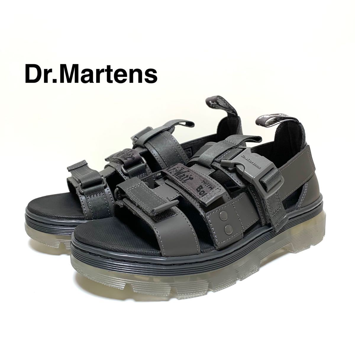 ☆未使用 ドクターマーチン Dr.Martens ペアソン PEARSON クリアソール ストラップ ベルト サンダル グレー UK6 厚底 ベルクロ