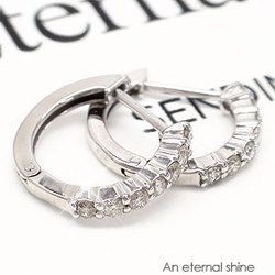 フープピアス ダイヤモンド ピアス 0.2ct 中折れ プラチナ900 pt900 レディース ジュエリー アクセサリー