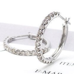 k18 ダイヤモンド フープ ピアス ダイヤ 1ct エタニティピアス 18金