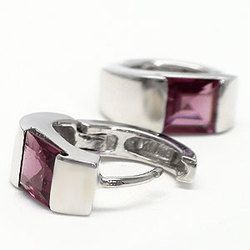 フープピアス 中折れピアス ロードライトガーネット 1月誕生石 k18ゴールド 18金 レディース ジュエリー アクセサリー