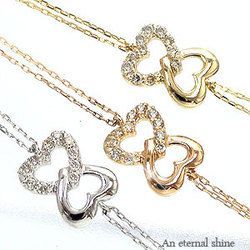 Неклат K10 Золотой регулятор алмаза Astrinctaras Heart Ribbon Ladies Jewelry Accessory