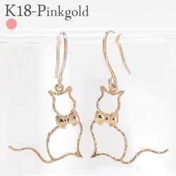 公式 cat キャット ピンクゴールド k18 猫 アクセサリー ジュエリー