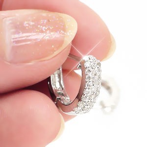 ダイヤモンド ピアス 0.5ct パヴェ 中折れ式 フープ ピアス k18ゴールド 18金 レディース ジュエリー アクセサリー_画像3