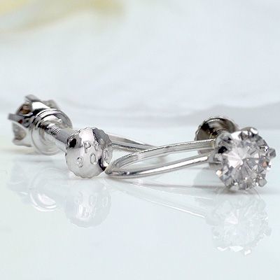  one bead diamond earrings sleigh tia diamond 0.5ct platinum 900 pt900 lady's jewelry accessory 