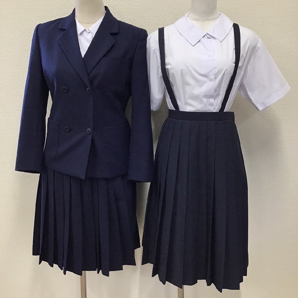 OT9-1 (中古) 栃木県 宇都宮市立 宮の原中学校 (旧制服) 6点セット/155A/W63/ブレザー/ベスト/吊りスカート/ブラウス/女子学生/卒業生品