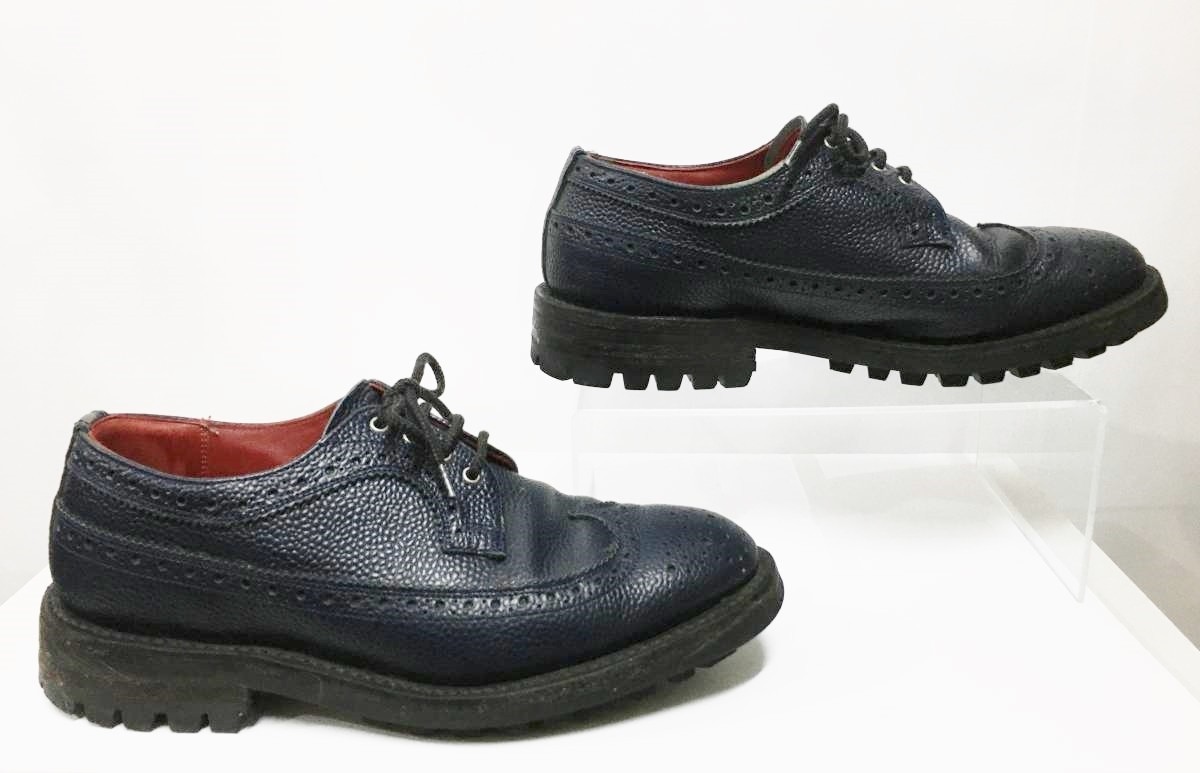 英国製 Tricker's Golosh Brogue M5164 UK6.5 25-26cm トリッカーズ ウイングチップシューズ 靴 ネイビー BOURTON バートン_画像4