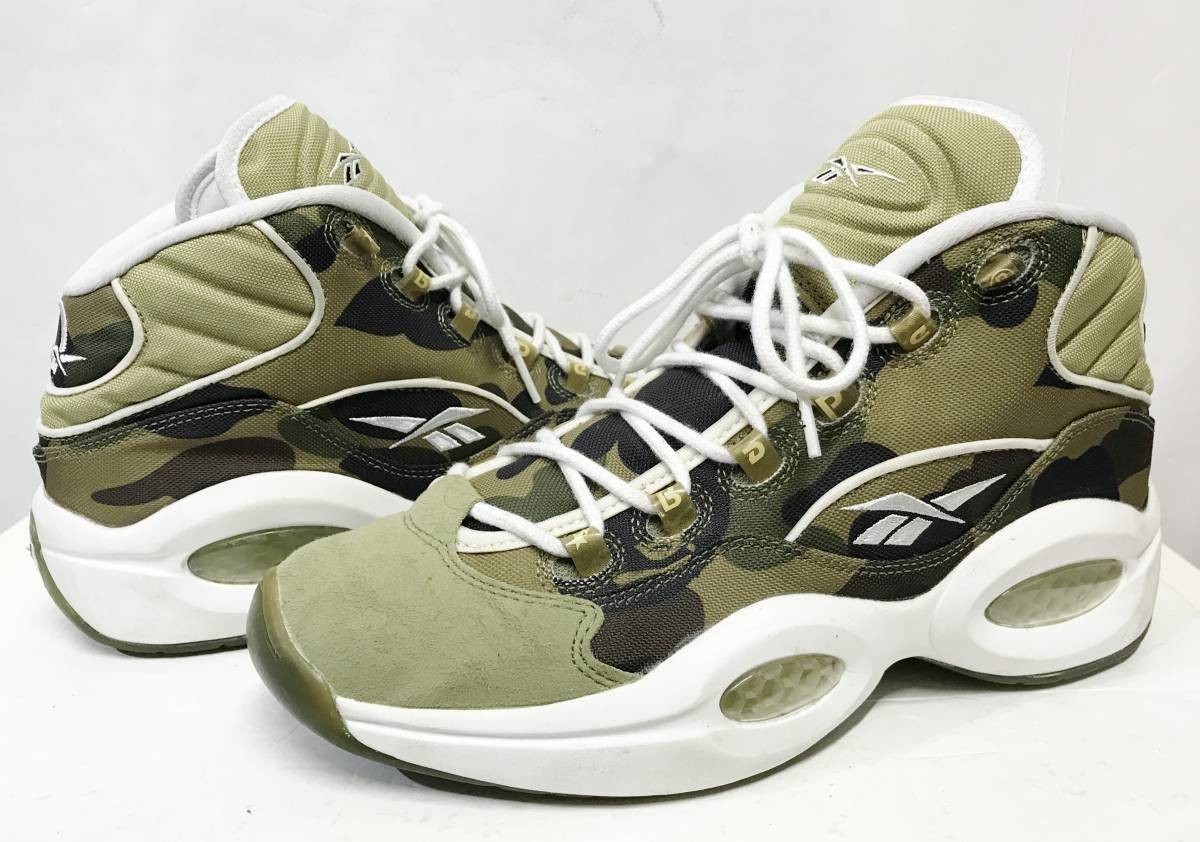 US10/28cm Reebok QUESTION MID BAPE 1ST CAMO リーボック ア