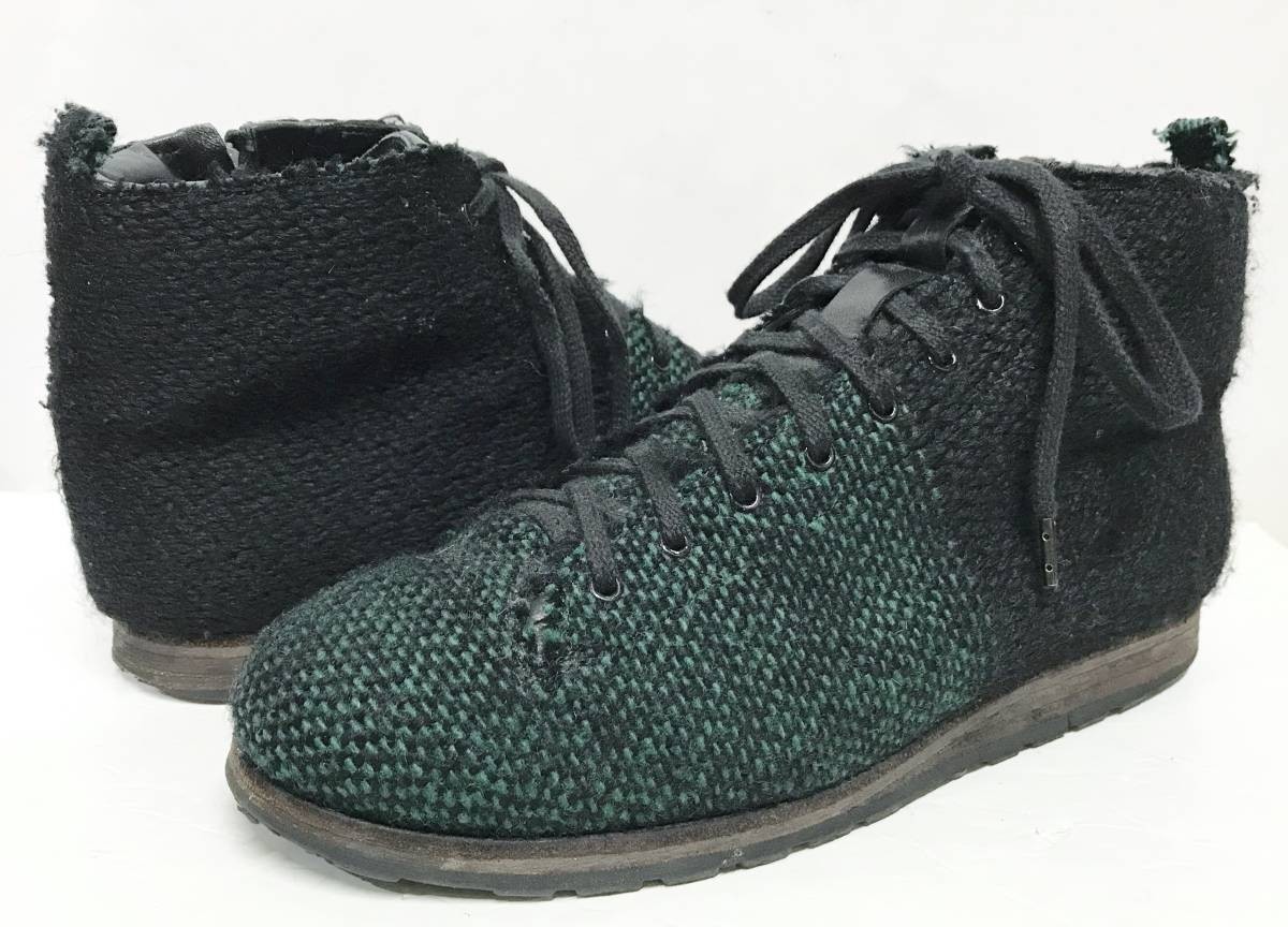 petrosolaum ペテロオラウム ウール サイドジップ ブーツ グリーン/ブラック 40/25-25.5cm ビブラムソール シューズ 靴 緑黒_画像1