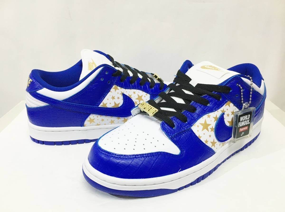 新品 21SS Supreme × NIKE SB Dunk Low Blue Stars US9 / 27cm【DH3228