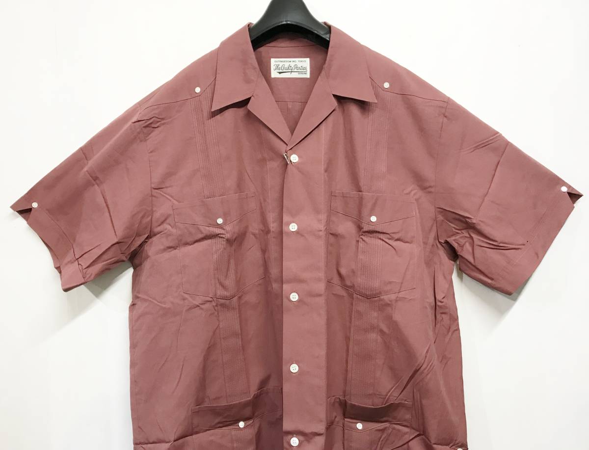 新品タグ付き 22SS WACKO MARIA ワコマリア キューバシャツ L BURGUNDY