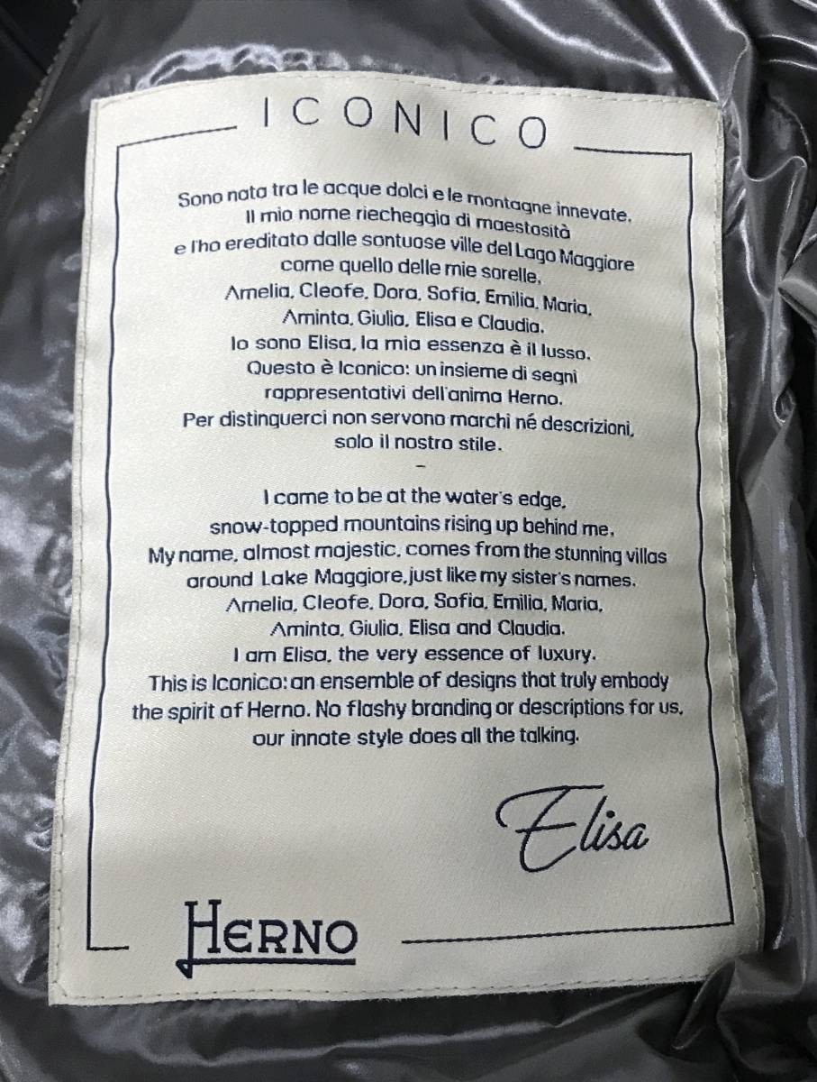 新品タグ付き イタリア製 HERNO ヘルノ Elisa ファー取外し可能 ダウンコート チャコールグレー 40 ロング ジャケット_画像7