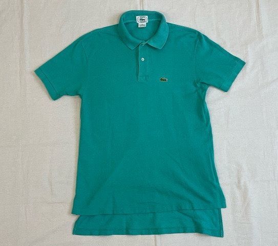 80's 90's 米国製 MADE IN USA ビンテージ ラコステ IZOD LACOSTE ポロシャツ エメラルドグリーン 綿100% 1/2PATRON サイズM [ta-0691]_画像2