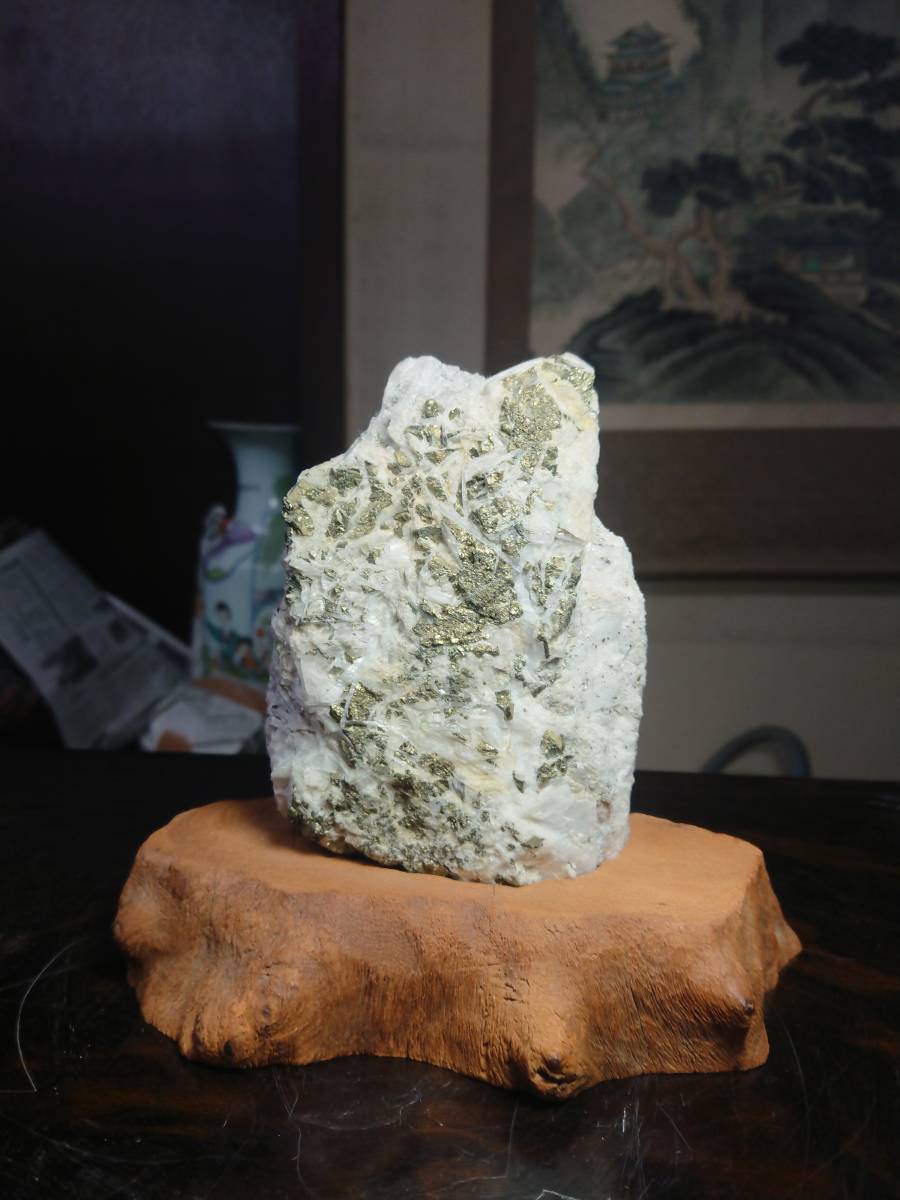 金 プラチナ 原石 金鉱石 盆石 水石 鑑賞石 四国愛媛別子銅山