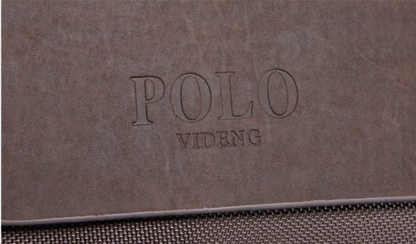 1円～ 新品 メンズ POLO VIDENG ショルダーバッグ グレー 高級PUレザー オックスフォード素材 大人気ブランド 多機能 防水 上質 質感 格安_画像7
