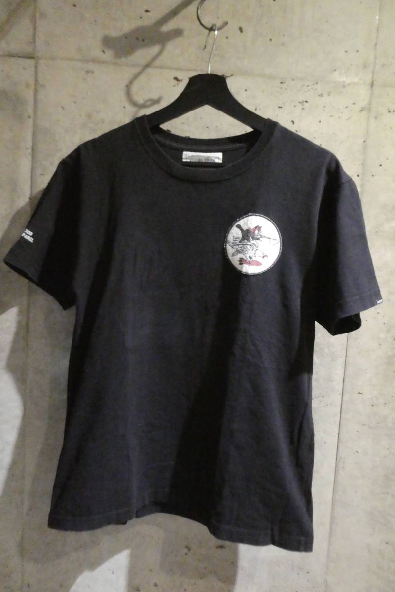 ★NEIGHBORHOOD ネイバーフッド 猫&鷹ワッペンTシャツ 黒/M  の画像1