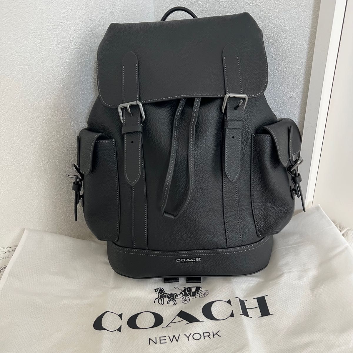 美品】【COACH】コーチ 本革 リュック バッグ-