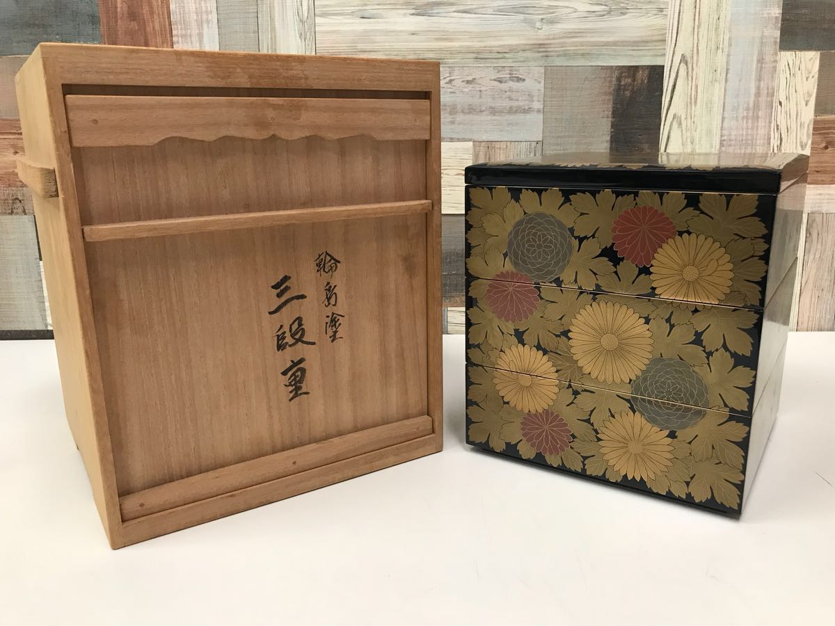 激安の 輪島塗 三段重 蒔絵 重箱 - jffadvocacia.com