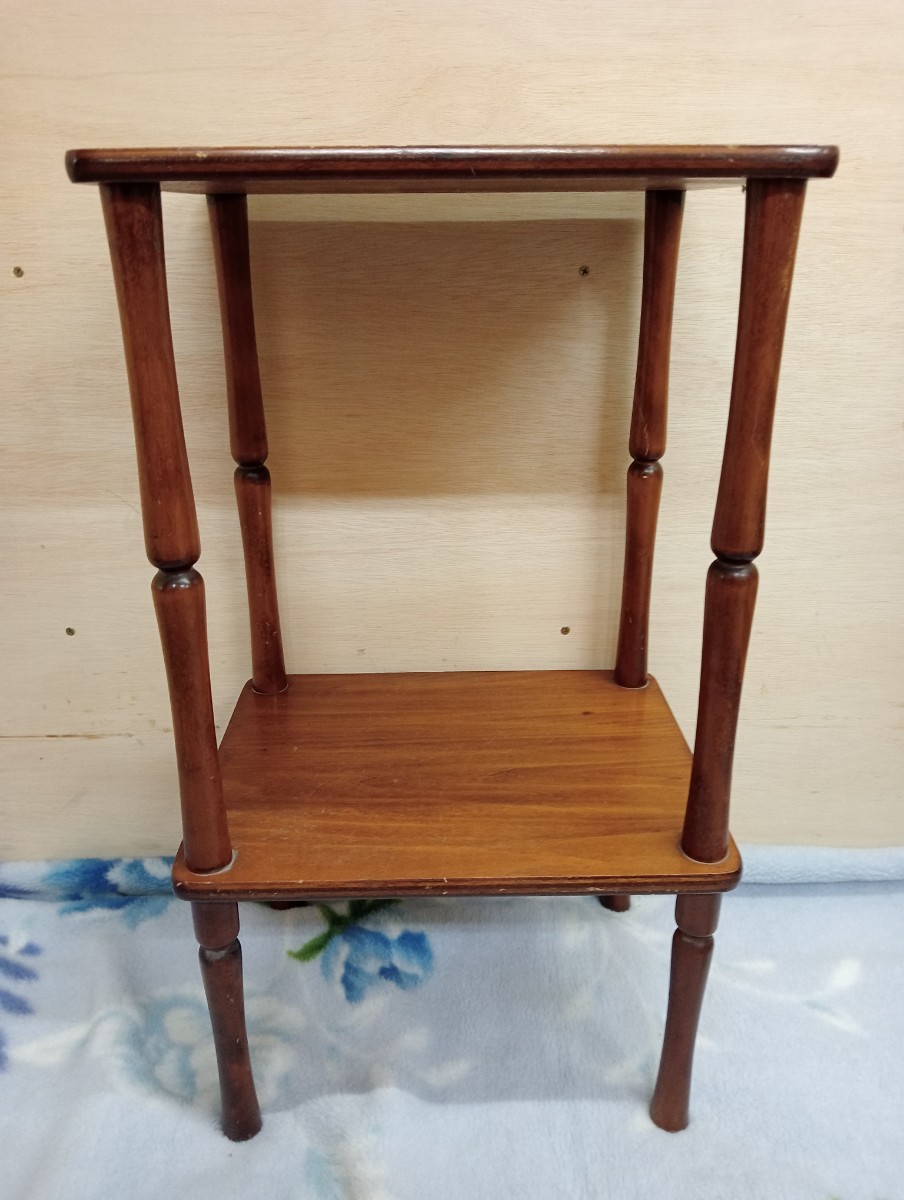  telephone stand wooden Showa Retro old 2 step decoration pcs small shelves antique goods antique Vintage 