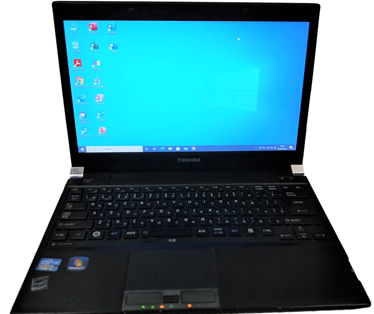 ★【驚速Toshiba R731/B Core i5-2520M 2.5GHz x4+4GB+SSD:120GB 13.3インチノートPC】Win10+Office2021 Pro/HDMI■D042223の画像1