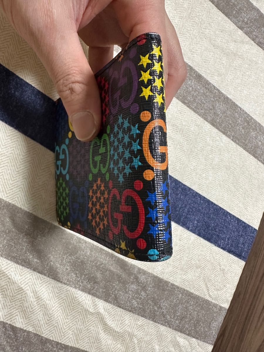 希少】GUCCI 二つ折り財布 サイケデリック 完売品 gg マルチカラー-