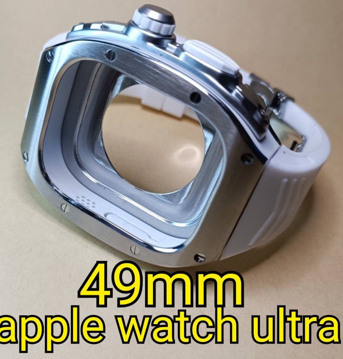 49mm 白 アップルウォッチウルトラ apple watch ultra ゴールデン
