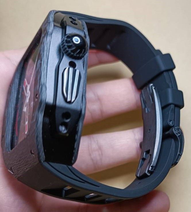 49mm カーボン黒 メタル ラバー アップルウォッチウルトラ apple watch