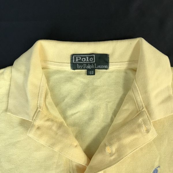  Ralph Lauren /RALPH LAUREN* рубашка-поло с длинным рукавом [kids -160/ желтый /yellow]na кроме производства /Tops/Shirts*BH136