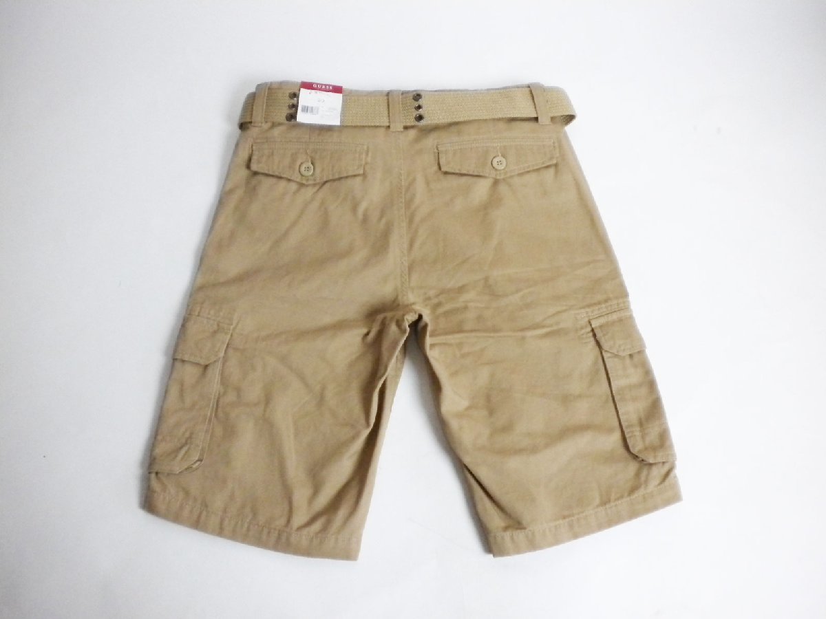 新品 ♪★ ゲス GUESS ショートパンツ メンズ 夏物 カーゴパンツ 短パン ベージュ　キャメル ハーフパンツ メンズ W30 ★ 23308_画像3