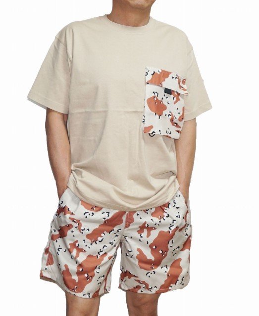 メンズ Tシャツ ショートパンツ セットアップ　ベージュ 迷彩 クラフトスタンダードブティック 夏物 ハーフパンツ 半袖 サイズM