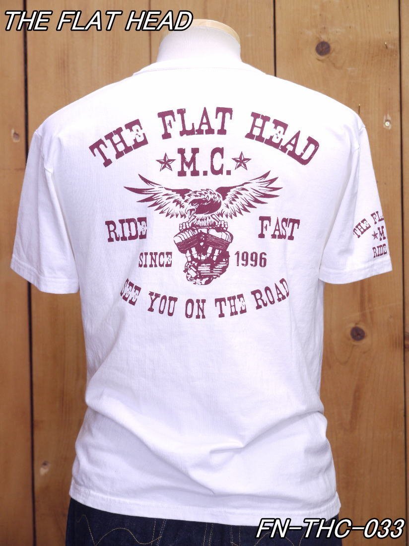 新品 フラットヘッド MC 丸胴半袖 Tシャツ 38 ホワイト FN-THC-033 theflathead_画像1