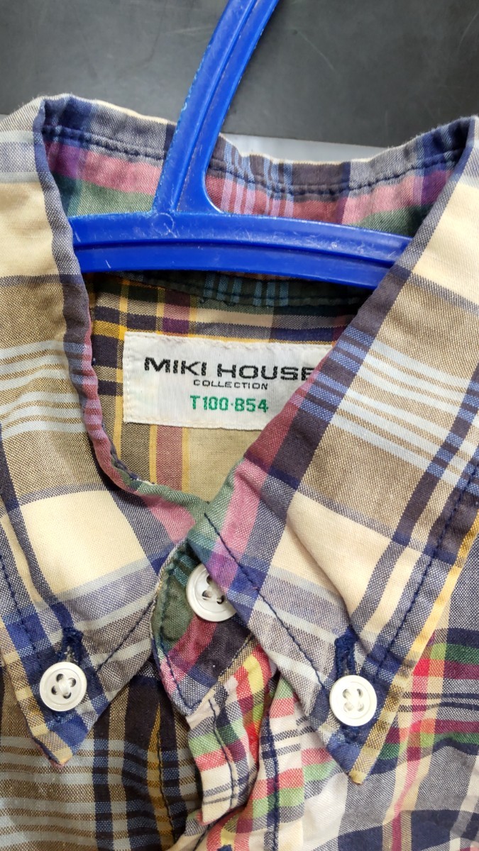MIKI HOUSE collection ボタンダウンチェックシャツ