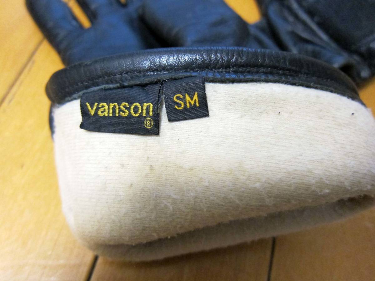 ☆秋から春に最適な手袋☆上質なめし革使用のバンソン レザーライダースグローブ VANSON TYPE.Rord Size.SM 送料 \185-