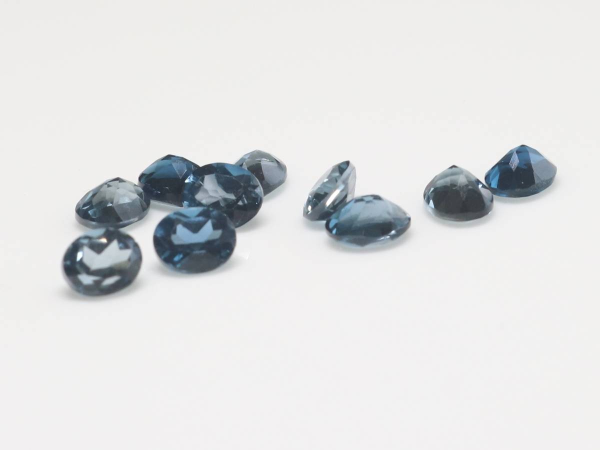  clean London blue topaz 4x5mm oval 10 piece 4.56ct