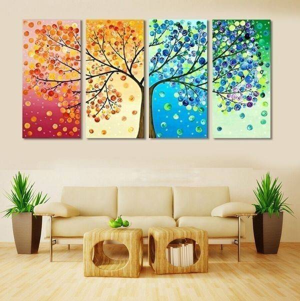  fabric panel interior art panel four season. tree picture interior modern living 4 pieces set 40×80