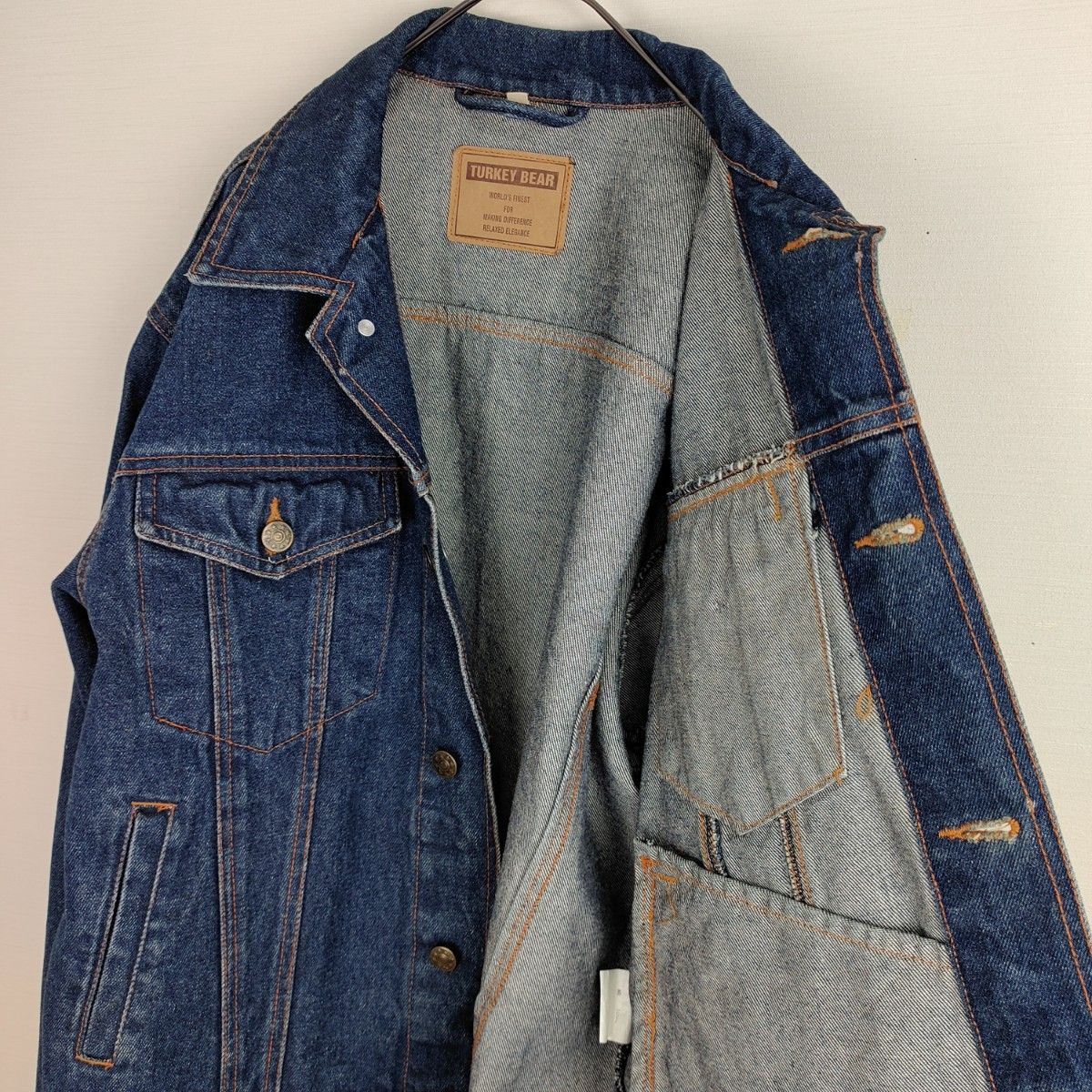 【vintage】TURKEY BEAR☆デニムジャケット　Mサイズ　肉厚　重量感　90s　Gジャン　ターキーベアー　ブルー