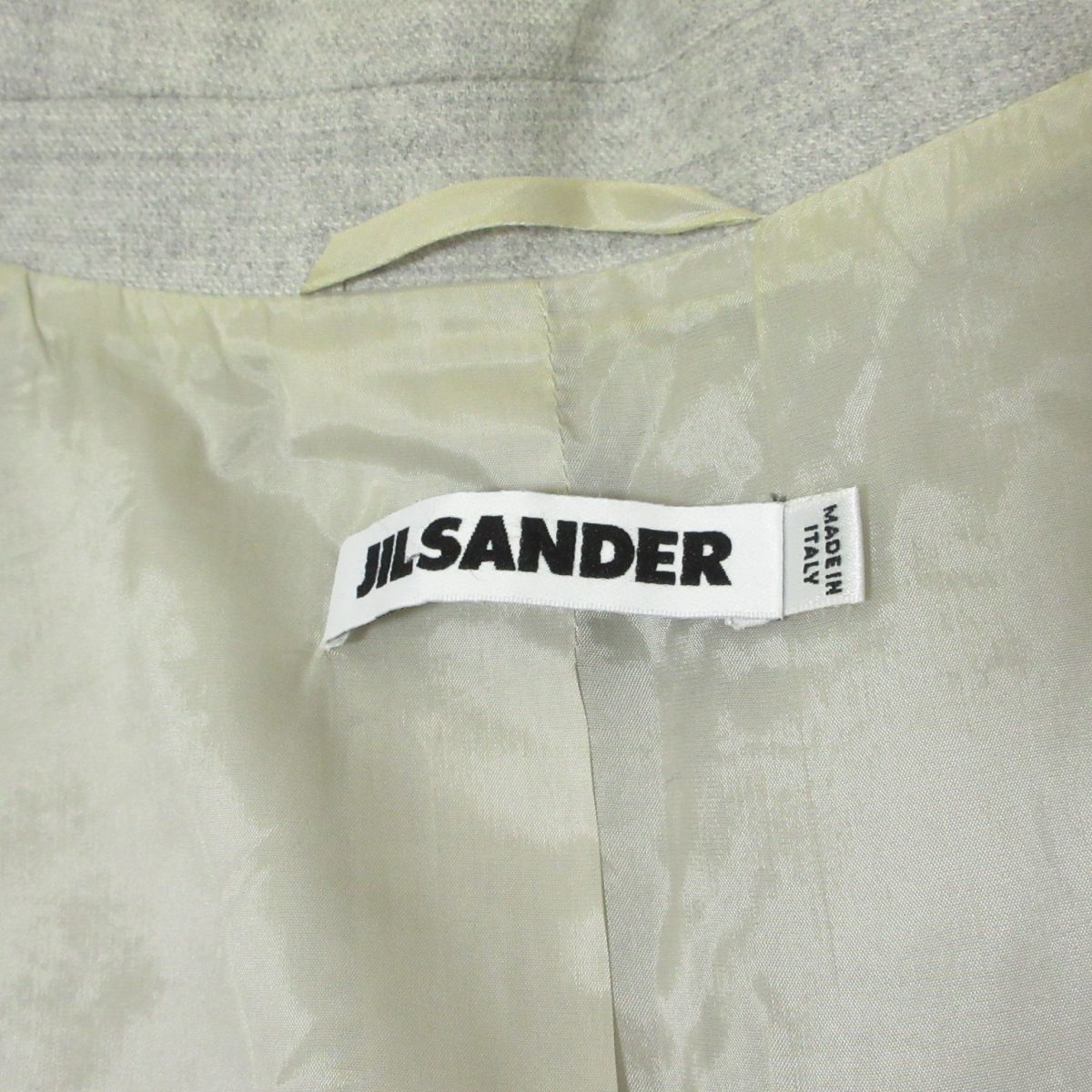 ほぼ美品 JIL SANDER ジルサンダー ストレッチ カシミヤブレンド シングル 2B テーラードジャケット ブレザー 40 灰 グレー 402_画像3