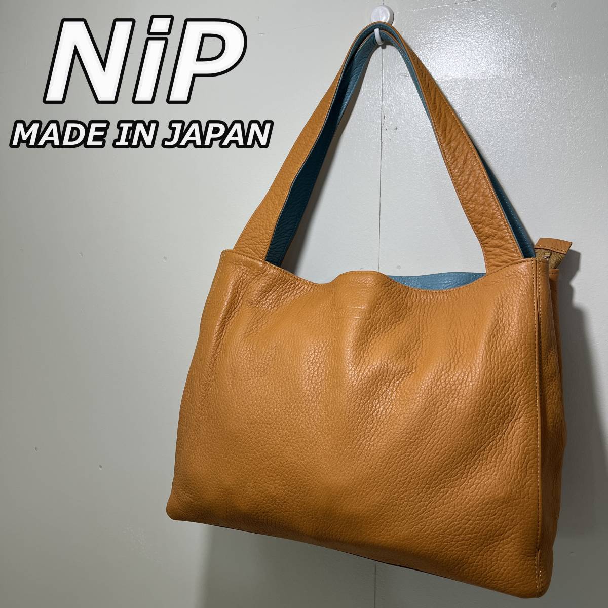 お気にいる】 【NiP】ニップ JAPAN IN MADE キャメル 手持ちカバン