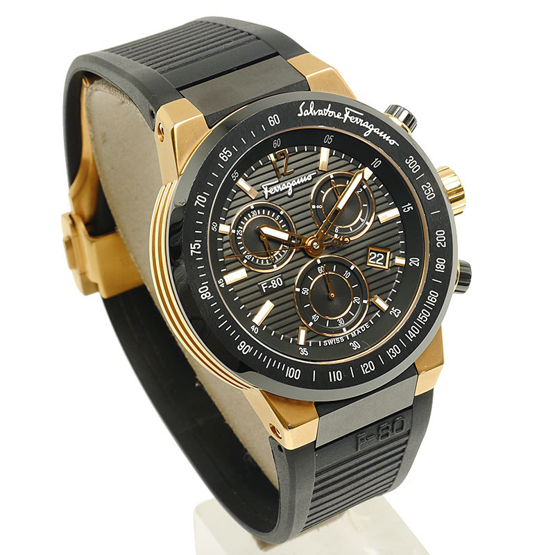 フェラガモ Salvatore Ferragamo F-80 クロノグラフ クオーツ腕時計