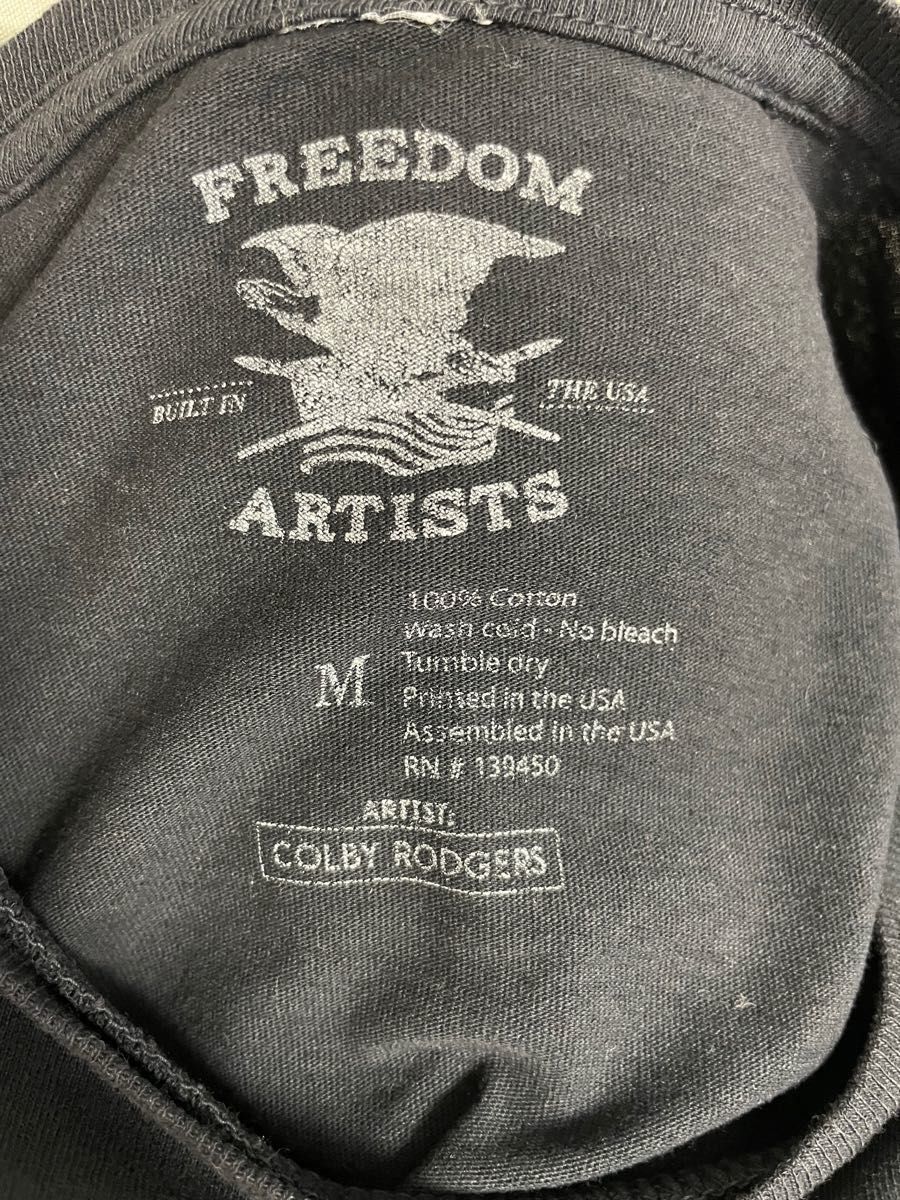 【FREEDOM ARTISTS】Tシャツ サーフィン　Mサイズ　アート 半袖Tシャツ　アメリカサイズ