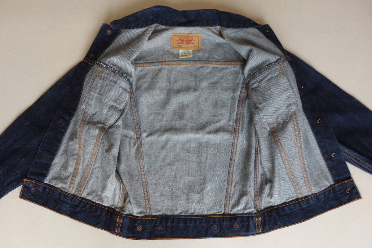 ●美品 Levi's リーバイス キッズ 130 デニムジャケット Gジャン ジージャン 濃紺 75505_画像8