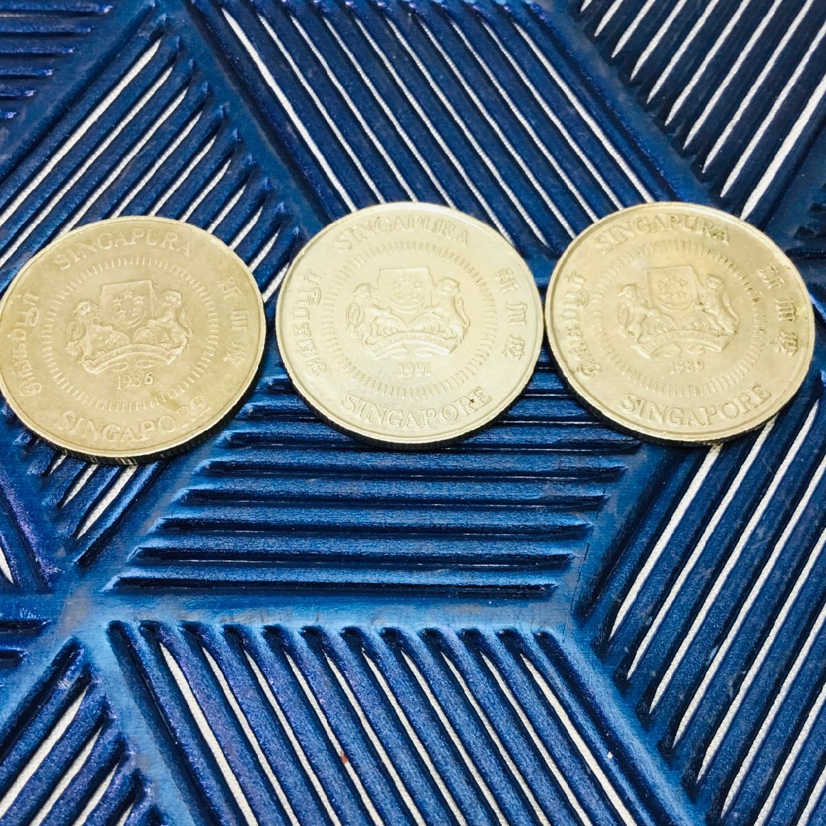 【中古品/CH】記念 シンガポール 10セント SINGAPURA TEN CENTS 計3点 1986　1989　1991　硬貨　貨幣　コイン RS0408/0000_画像2