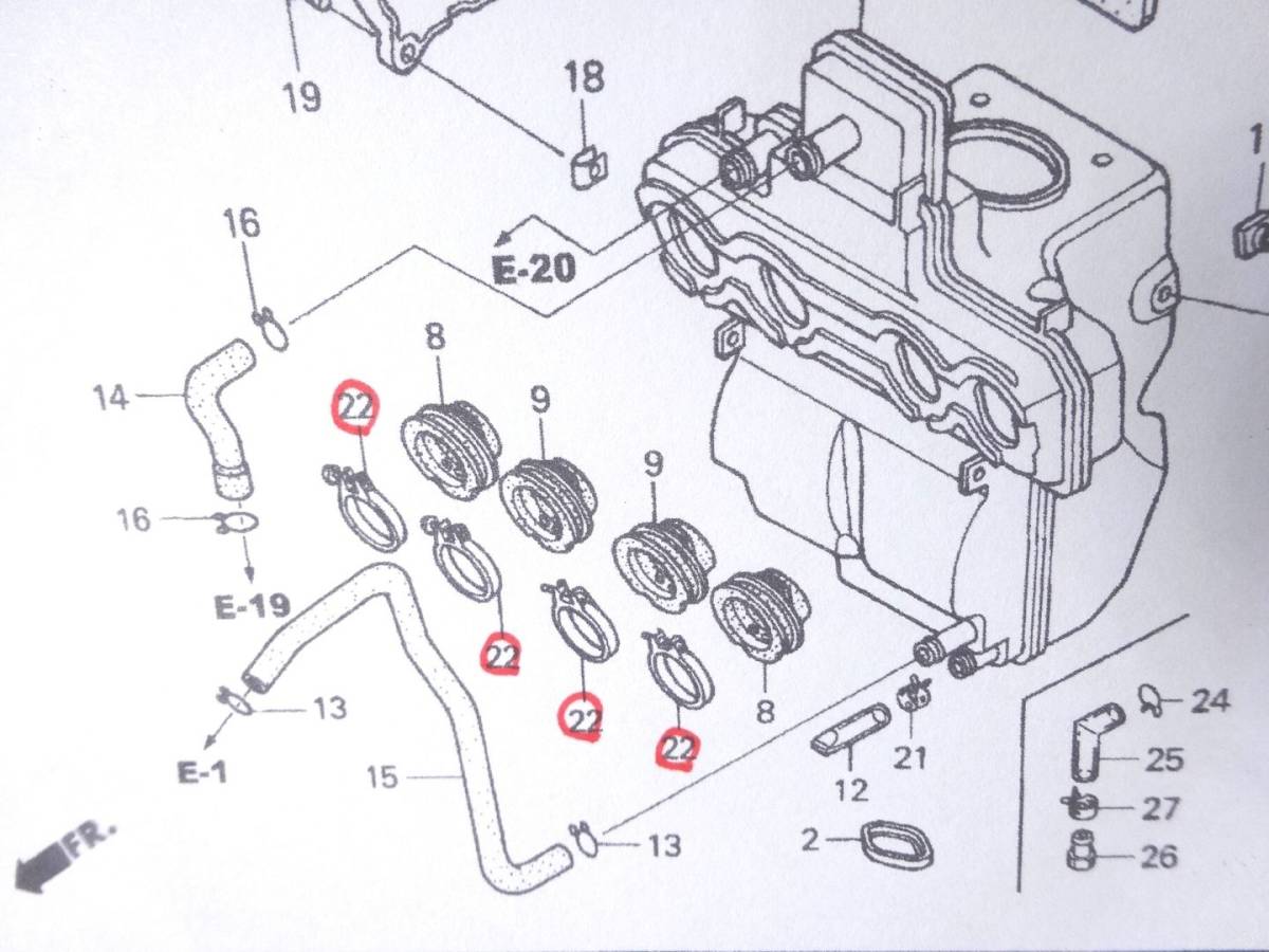 CB400sf nc39 エアクリーナーコネクティングバンド【J-21】スーフォア 純正部品 マフラー カフェレーサー カスタムパーツ セパハンの画像2