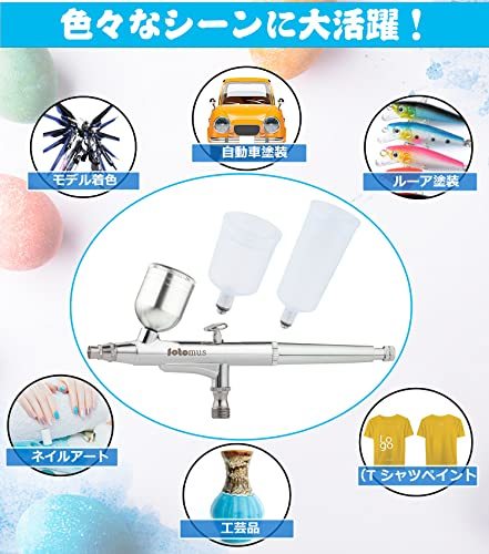  airbrush 0.5mm large diameter double action 3 kind paints cup preliminary nozzle attaching hand piece 7cc 20cc 40cc gravity type sectional pattern plastic model 