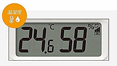 リズム(RHYTHM) 掛け時計 電波時計 アナログ デジタル 連続秒針 温度 湿度 カレンダー 白 Φ32.5x5cm 8FYA02SR03_画像6